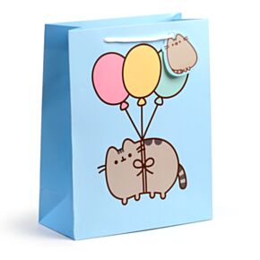 Pungă Cadou - Pisica Pusheen - Baloane - L