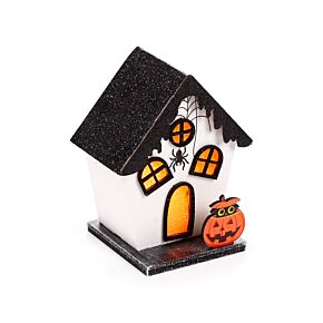 Căsuță Decorativă de Halloween cu LED - Dovleac și Paianjen Căsuță Decorativă de Halloween cu LED - Dovleac și Paianjen