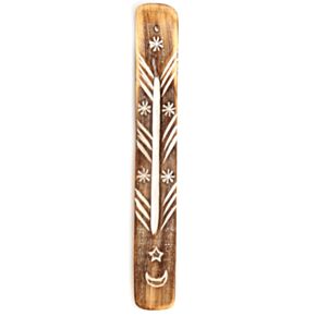 Arzător de bețișoare de tămâie - Soare și Stele - Lemn de Mango