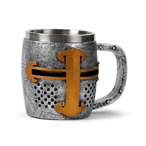 Cană Decorativă - Cască Medievală - Argint și Aur