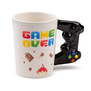 Cană cu Toartă în Formă de Joystick - Game Over Pixelat