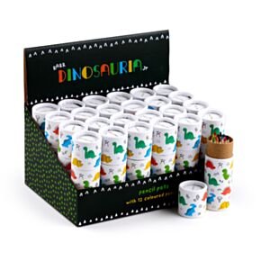 Tub cu Creioane Colorate - 12 Bucăți - Dinosauria