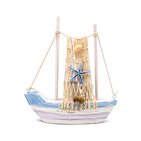 Decorație - Barcă cu Pânze și Plase de Pescuit Decorație - Barcă cu Pânze și Plase de Pescuit