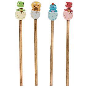 Set Creion și Radieră - Ou cu Pui de Dinosaur Set Creion și Radieră - Ou cu Pui de Dinosaur